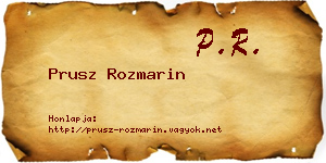 Prusz Rozmarin névjegykártya